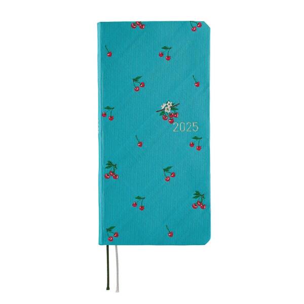 【特価商品】ほぼ日手帳 2025 weeks タイ&チーフ/さくらんぼ 1月始まり 週間手帳 週間レフト スリム縦長