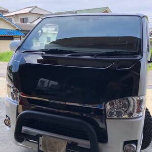 ハイエース レジアスエース 200系 バットフェイス ボンネット 塗装済み 209 ブラック マイカ ナローボディ用 C 2