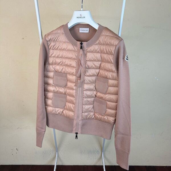【新品未使用】 MONCLER モンクレールダウンニットカーディガンピンクXS