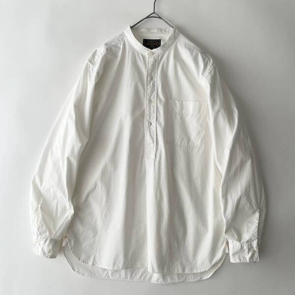 BEAMS PLUS size/S (ie) ビームスプラス バンドカラー プルオーバーシャツ 長袖 ワイド ホワイト 白無地 日本製 PULLOVER SHIRT