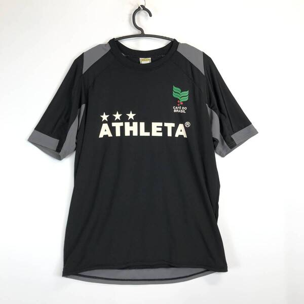 アスレタ ATHLETA 半袖プラクティスシャツ ブラック グレー Lサイズ