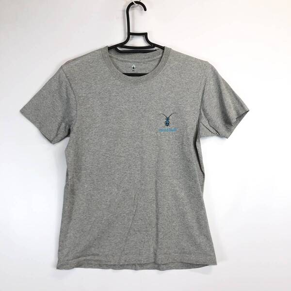 モンベル Mont-bell 半袖Tシャツ メンズXSサイズ グレー 昆虫 コットン
