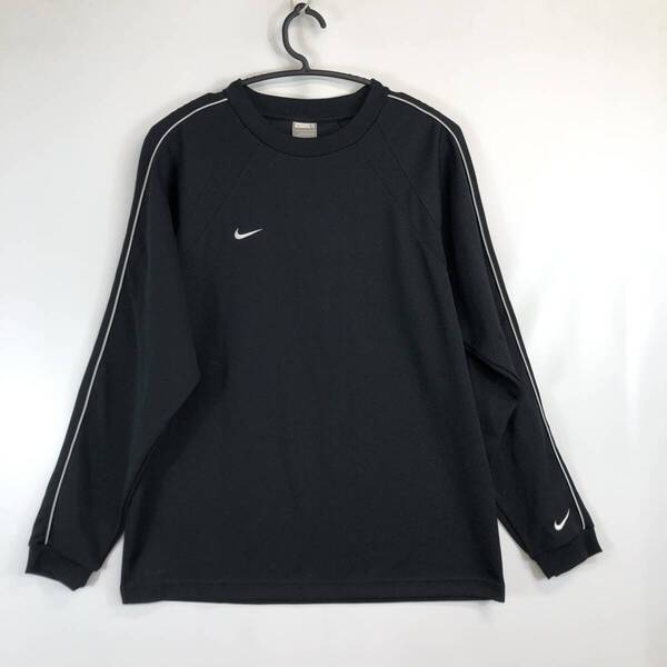 00s NIKE ナイキ 長袖速乾Tシャツ ブラック ワンポイント メンズ Lサイズ 239086