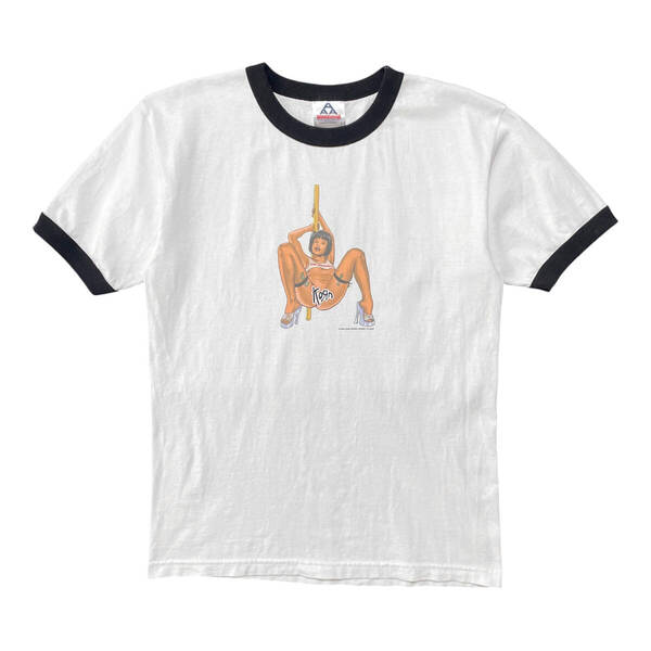 02年 GIANT KORN アンタッチャブルズ ストリップガール オフィシャル ヴィンテージ トリムTシャツ リンガーTシャツ ロックTシャツ Mサイズ