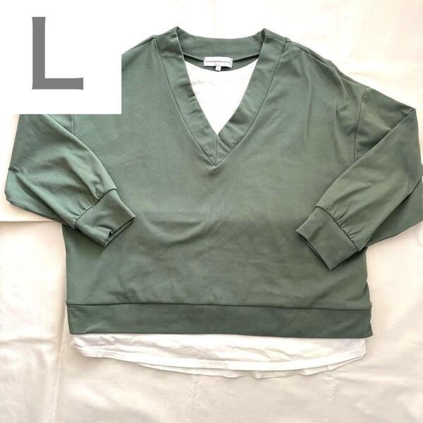 SEASON REASON by Lin.&Rad Vネック長袖トップス L