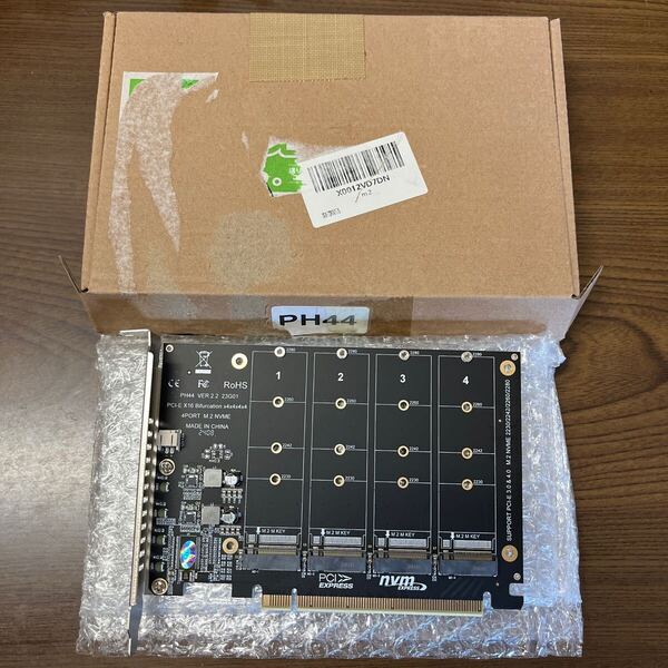 704p1612☆ Gugxiom 4ポート M.2 NVME - PCIe X16アダプタ 4×32Gbps