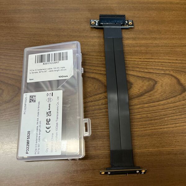 704p1632☆ PCIE 3.0 延長ケーブル 4X to 4X オス-メス 90° to 90° エクステンダーライザーケーブル 干渉防止EMI シールド
