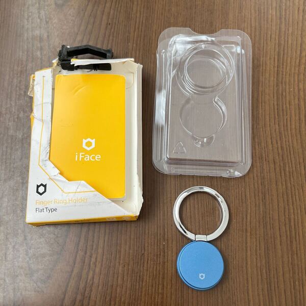 704p2604☆ iFace スマホリング 薄型 iPhone/Android対応 360度回転 フラットタイプ (コーラルブルー)