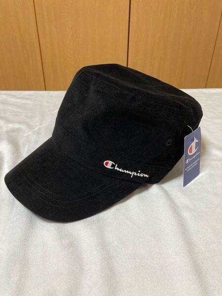 Champion チャンピオン ワークキャップ コーデュロイ ロゴ 綿100% キャップ 帽子 ワークキャップ 黒