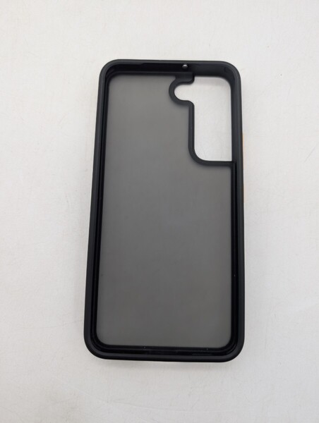 送料無料 美品 Galaxy S22 SC-51C/SCG13 ギャラクシー スマホケース ハードケース BLACK×ORANGE ブラック×オレンジ 黒