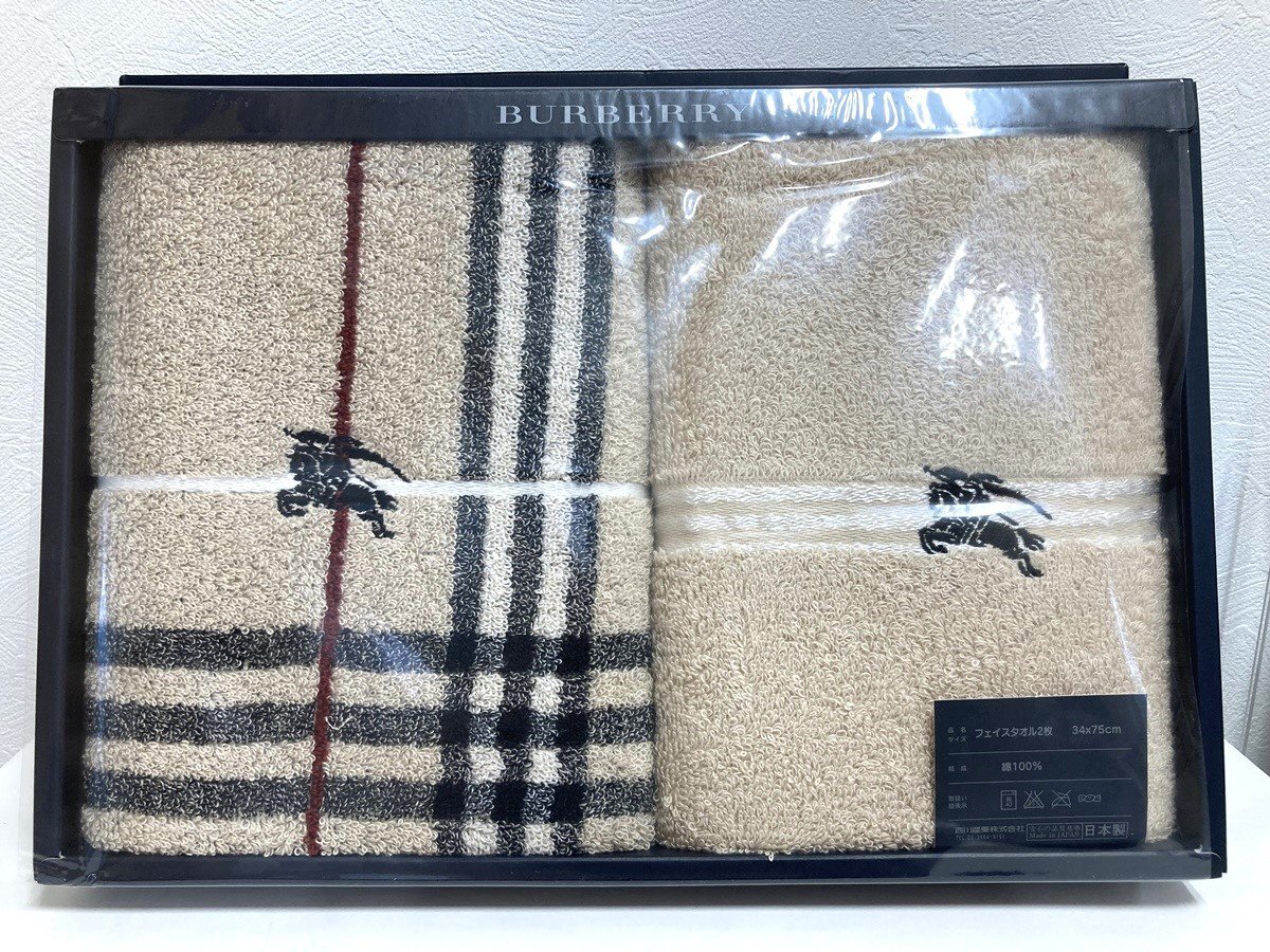 新品 未使用】バーバリー フェイスタオル BURBERRY ノバチェック
