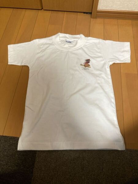【送料無料】【名前記載あり】キッズ Tシャツ サイズ130 中古 半袖 白 ホワイト ワンポイント