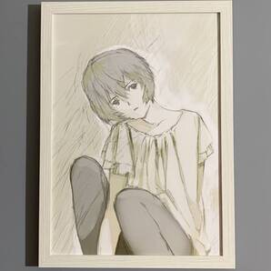 ■エヴァンゲリオン■「朝日新聞出版 『AERA』 2015年8月31日号 表紙 2015」/A4額装品/本田雄/貴重イラスト/印刷物/インテリア G2549