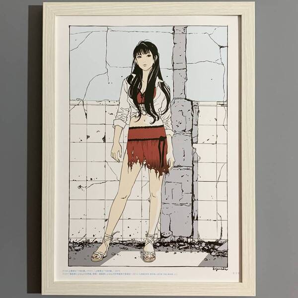 ■江口寿史■「上條淳士 『1983展』 リライト 2013」/A4額装品/セクシー/美人画/貴重イラスト/印刷物/インテリア G2653