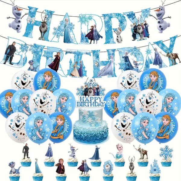 アナと雪の女王 誕生日 飾り バナー ガーランド 風船 子供 アナ雪 エルサ アナ オラフ キャラクター ディズニー Disney