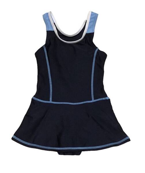 ①新品 女子スクール水着 ワンピース 130サイズ (濃紺)