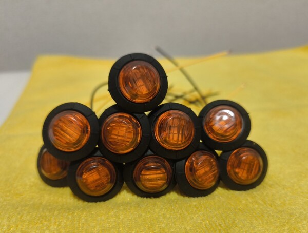 サイドマーカー ボタンマーカー アンバー 10個セット 3 LED12〜30v 防水防塵 ip68埋込ユーロボルスカ日野フソウud いすゞ Amber