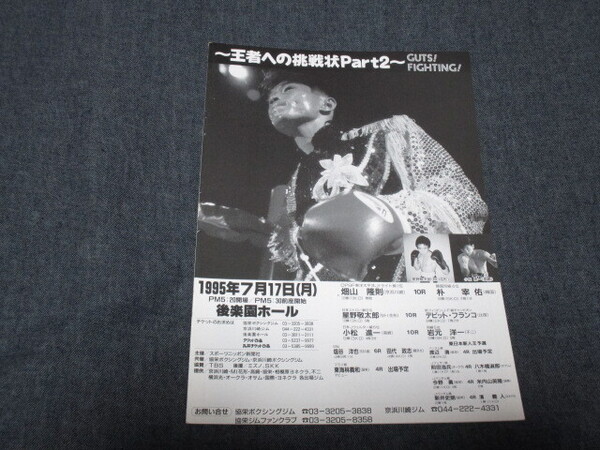 【超激レア】畑山隆則パンフレット②/畑山隆則vs朴宰佑/1995年7月17日後楽園ホール