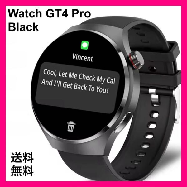 新品 Watch GT4 Pro スマートウォッチ シリコンベルト ブラック