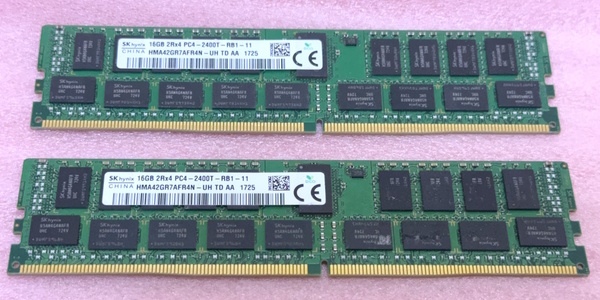 □SK hynix HMA42GR7AFR4N-UH 2枚セット *PC4-19200/DDR4-2400/PC4-2400T ECC REG/Registered 288Pin DDR4 RDIMM 32GB(16GB x2) 動作品