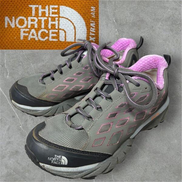 THE NORTH FACE ENDURUS トレッキングシューズ 登山靴 ザノースフェイス スニーカー Vibramソール グレー×パープル 24cm レディース