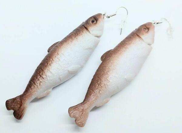 送料無料! 魚 フィッシュ 海産 ピアス 両耳用 ストリート ロック ゴスロリ 病み系 ネオスマ