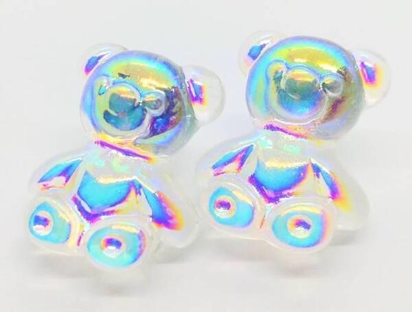 送料無料! クマ オーロラ 熊 病み系 ピアス 両耳用 ストリート ロック ゴスロリ ネオスマ