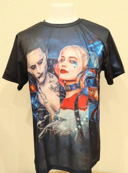 送料無料! 【Lサイズ】スーサイド・スクワッド Tシャツ ハーレイ・クイン カップル ネオスマ
