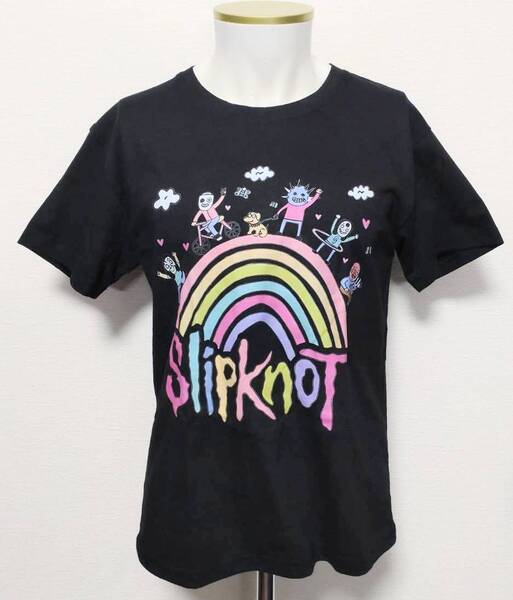 送料無料!【XLサイズ】スリップノット 虹 ブラック Tシャツ 半袖 ロックバンド ストリート 病み系 ネオスマ
