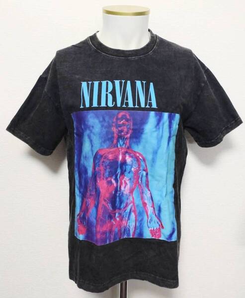 送料無料!【Lサイズ】ニルヴァーナ ブルー チャコール Tシャツ 半袖 ロックバンド ストリート 病み系 ネオスマ