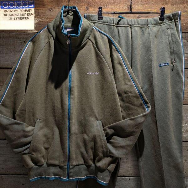 70s 西ドイツ レアカラー adidas トラックジャケット セットアップ L