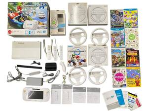 Nintendo Wii U マリオカート8 セット 32GB shiro シロ 専用リモコン コントローラー ハンドル ゲーム機 ニンテンドー 任天堂 WUP-101(01)