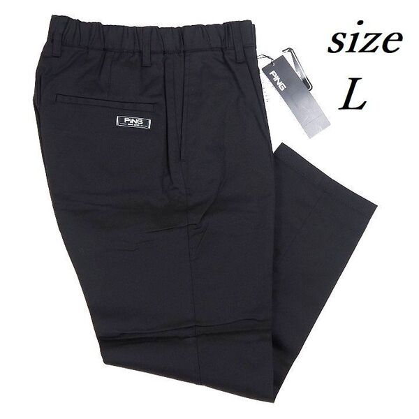 T120 新品 PING GOLF ピン ゴルフ ストレート テーパード パンツ リラックスフィット 全方向ストレッチ ブラック L