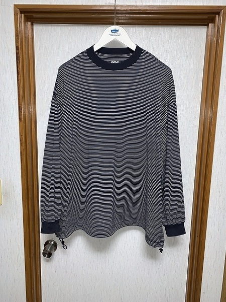 L 新品同様 2024 is-ness BALLOON BORDER LONG SLEEVE T-SHIRT Tシャツ