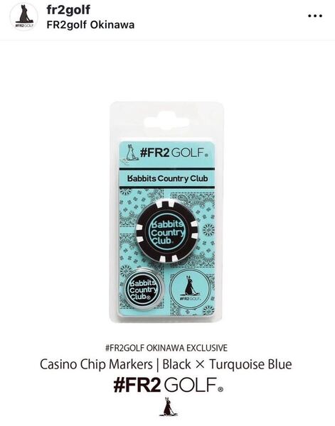 【沖縄限定】FR2 GOLF Casino Chip Markers Black X Turquoise Blue ゴルフ マーカー