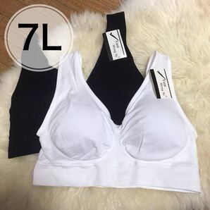 ノンワイヤー ブラジャー 2枚セット 7Lサイズ ホワイト ブラック 白 黒 ナイトブラ スポーツブラ 授乳ブラ F110 D115 E115 F115 E120