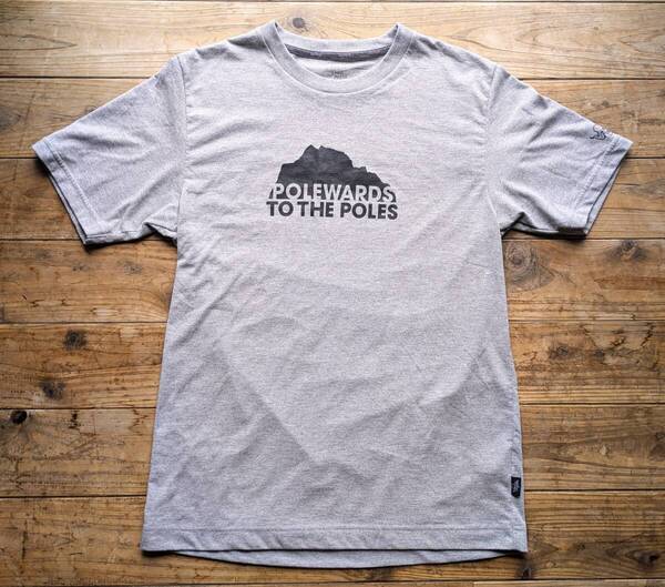 送料無料♪POLEWARDS ポールワーズ DRY-X 速乾Tシャツ size XL メンズ グレー 日本製 美品 アウトドア登山 モンベル