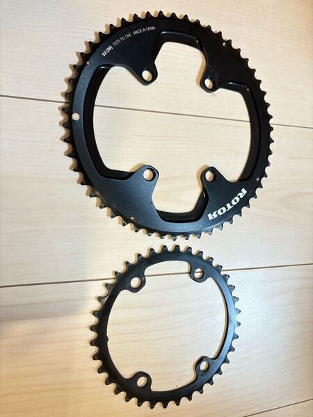 チェーンリング ROTOR 4ARM 真円 52-36 美品 走行わずか ローター BCD110 Shimano 11s