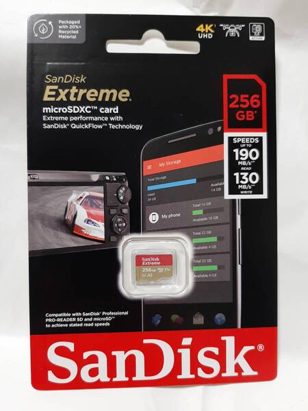 新品未開封 256GB microSDXC マイクロSDカード SanDisk Extreme サンディスク エクストリーム 190MB/s A2対応 ニンテンドースイッチ Switch