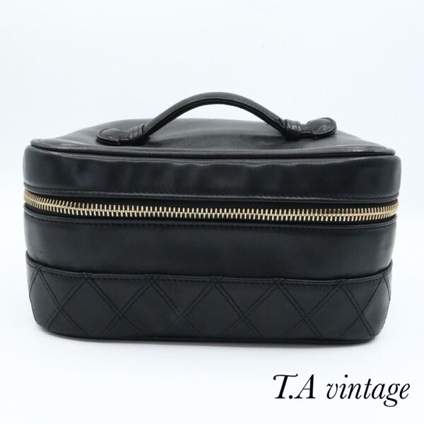 CHANEL 美品 シャネル ビコローレ バニティバッグ ブラック