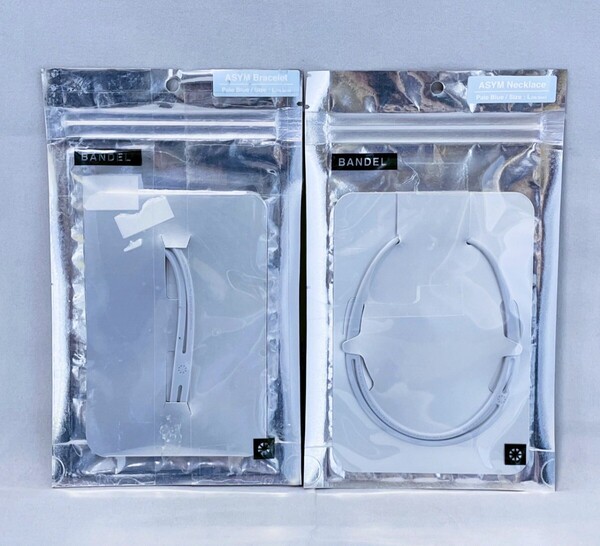 【2個セット 新品未開封品】BANDEL バンデル ネックレス L 50.0cm ブレスレット L 19.0cm ペールブルー 送料無料