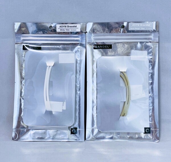 【2個セット 新品未開封品】BANDEL バンデル ブレスレット L 19.0cm ホワイト サンドベージュ 送料無料