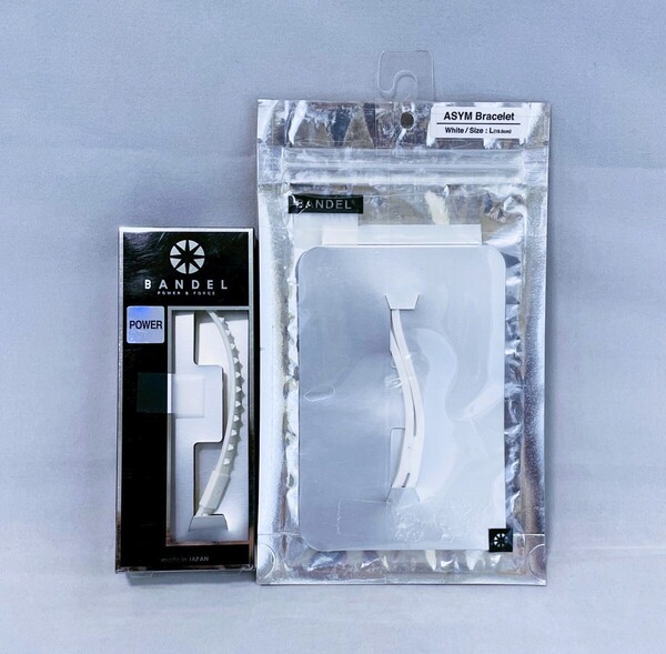 【2個セット 新品未開封品】BANDEL バンデル ブレスレット L 19.0cm アンクレット L 25.0cm ホワイト×ホワイト 送料無料