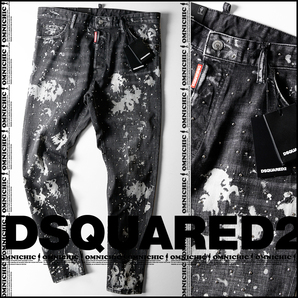 豪華オールスタッズブリーチモデル/23春夏■新品17万【DSQUARED2】ディースクエアード履き心地抜群ロングクロッチストレッチデニム52/W94~