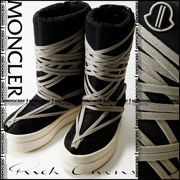 BIGROCKS■国内正規/新品238,700円【MONCLER+RICK OWENS】モンクレール+リックオウエンスビッグロックスパデッドレースアップブーツ42/27