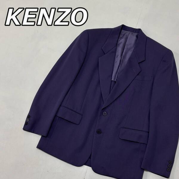 【KENZO】オールド ケンゾー 90年代頃 ビンテージ テーラードジャケット ノッチドラペル 2B 日本製 90s VINTAGE OLD 紫 パープル