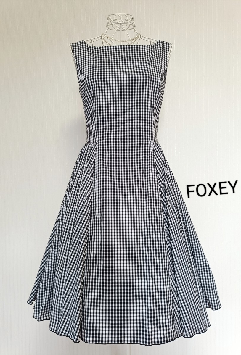 FOXEY BOUTIQUE ドッキング ワンピース 40 チェック フォクシー FOXEY BOUTIQUE ドッキング ワンピース 40 チェック フォクシー
