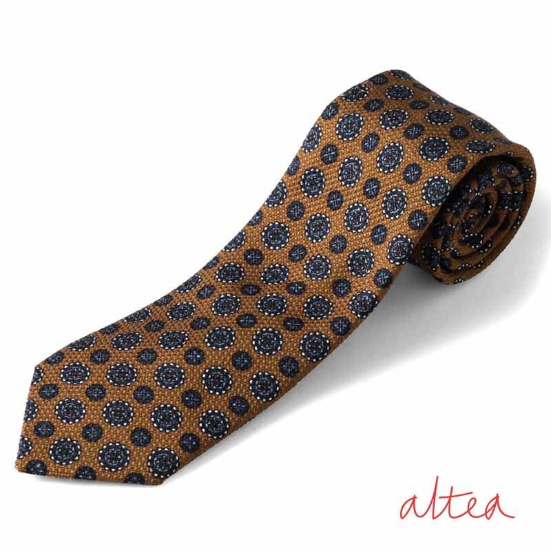 新品未使用品 Altea 【アルテア】小紋柄シルクリネンタイ ALTEA - 新品未使用品 Altea 【アルテア】 小紋柄シルクリネン