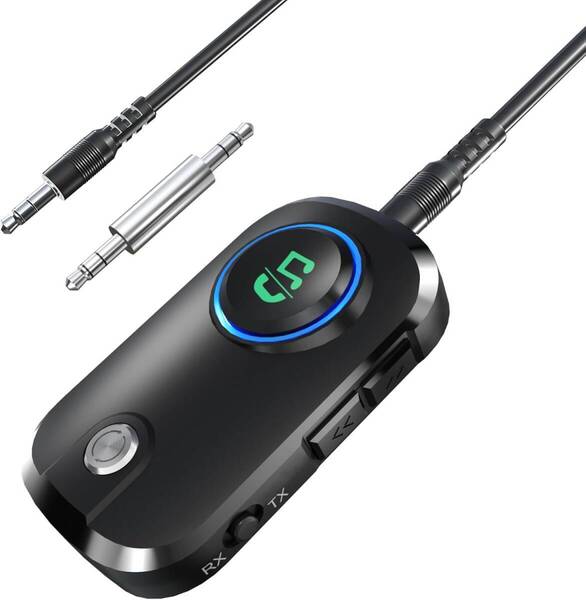 Bluetooth 5.3 トランスミッター & レシーバー 3.5mm 受信機+送信機 2-in-1 ブルートゥース ハンズフリー