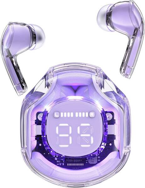 ワイヤレス イヤホン Bluetooth 5.3+EDR搭載 SVE AI+ENC通話 低遅延Siri対応 IPX4防水 iPhone/Android適用 パープル色